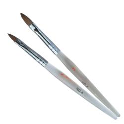 Acryl-Gel-Pinsel Gr.6 Katzenzunge Naildesign (Klar) Echthaar