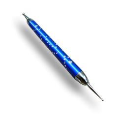 1 x Doppel Spot Swirl Dotting Tool Marmorierwerkzeug Glitter(Blau)