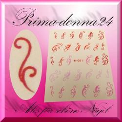 Nail Tattoos 247 Tattoo Sticker Water Ranke rot-rosa