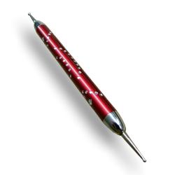 1 x Doppel Spot Swirl Dotting Tool Marmorierwerkzeug Glitter(Rot)