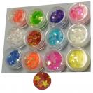 12 Dosen Sterne Glitter  ca. 2mm Flitter Glitzer Nail Art