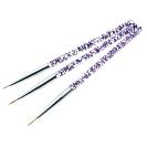 Pinsel Set 3Teilig Fine Liner Lila NailArtPinsel Fineliner 